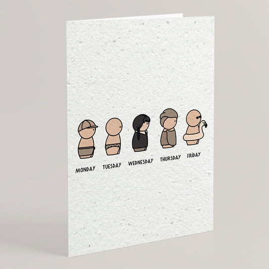 Carte double en papier ensemencé week S