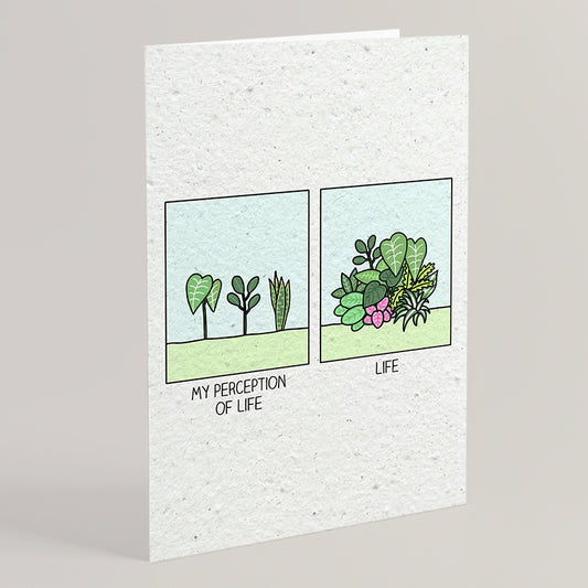 Carte double en papier ensemencé perception S