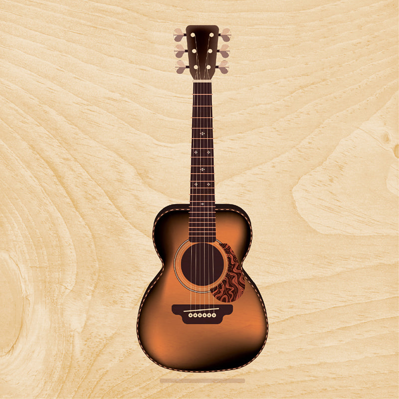 Wood 7in poster en bois into the wild guitare W