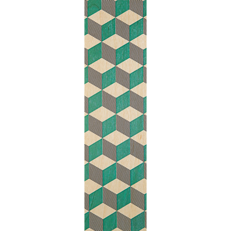 Marque-pages en bois art deco green squares W