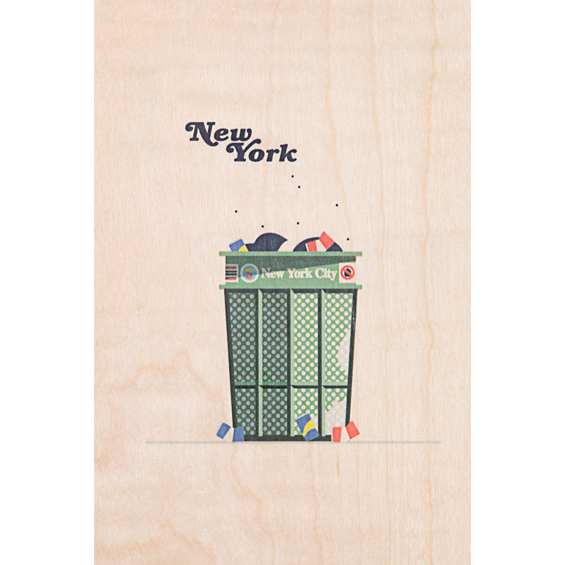 Carte en bois NY 4 W
