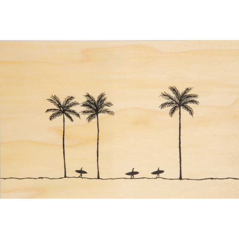 Wood postcard netb surfers W