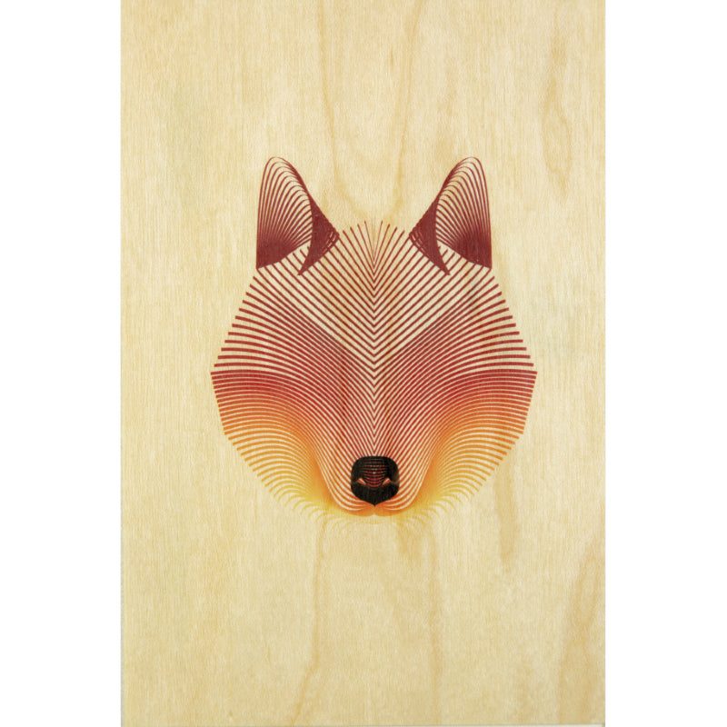 Wood postcard animals fox W