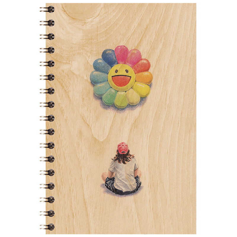 Wood notebook people at museum Murakami W