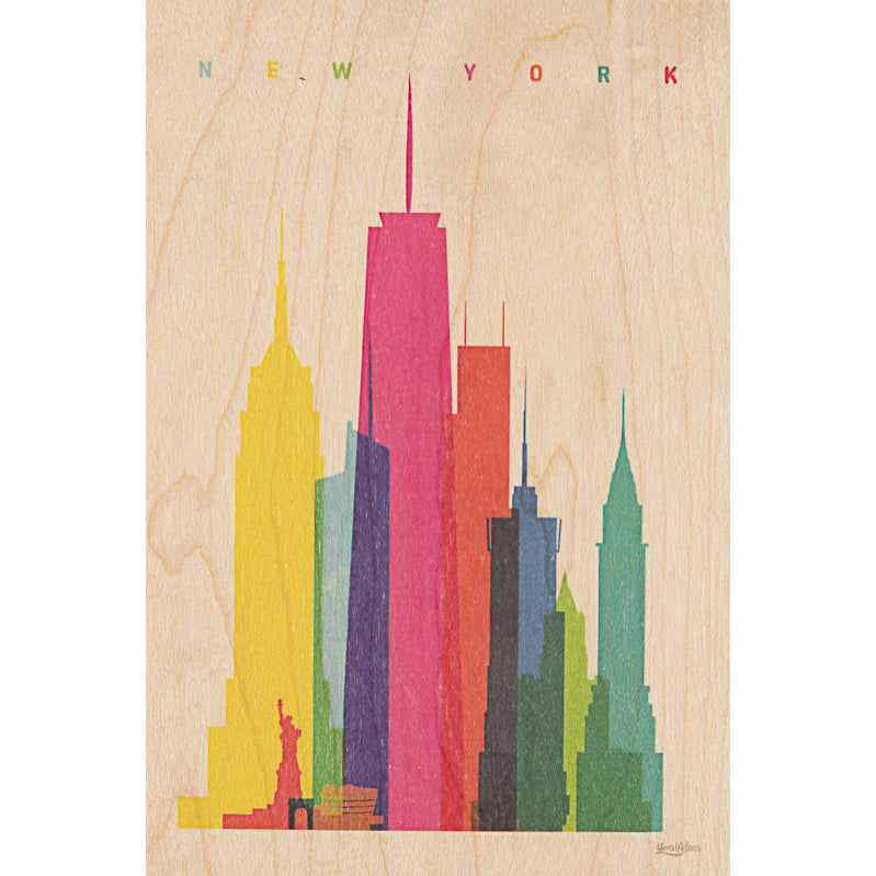 Carte en bois cities New York W