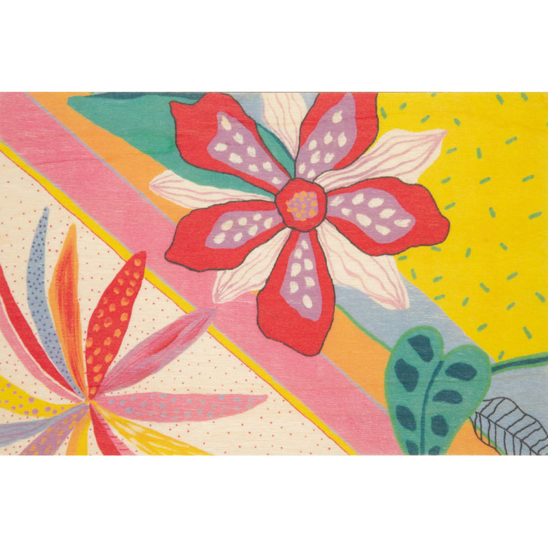 Wood postcard giant flowers 4 W