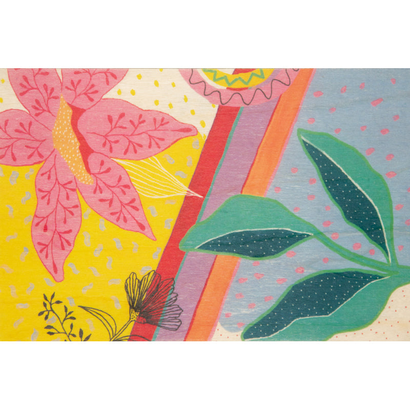 Wood postcard giant flowers 5 W