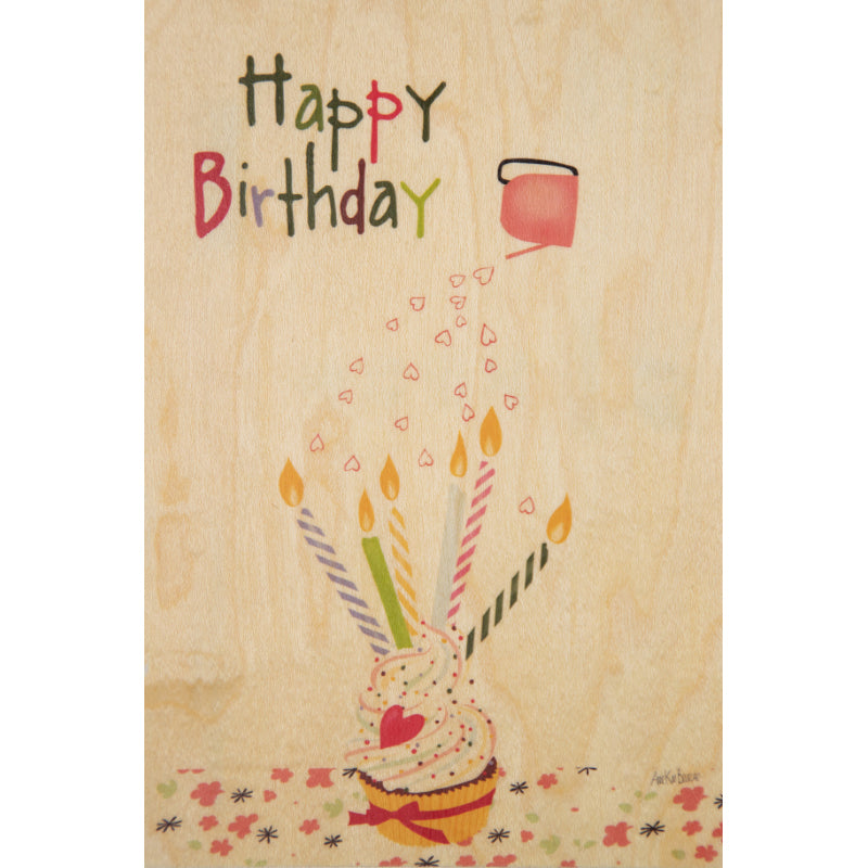Carte en bois greetings 2 AK cake W