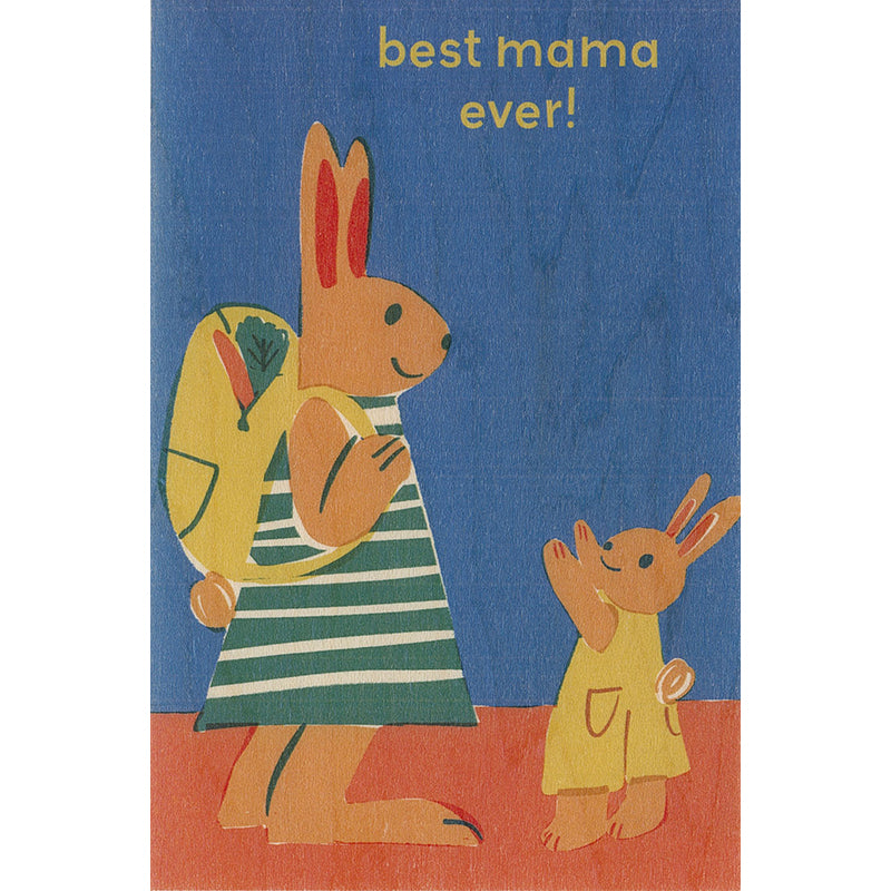 Carte en bois greetings 3CA mama W