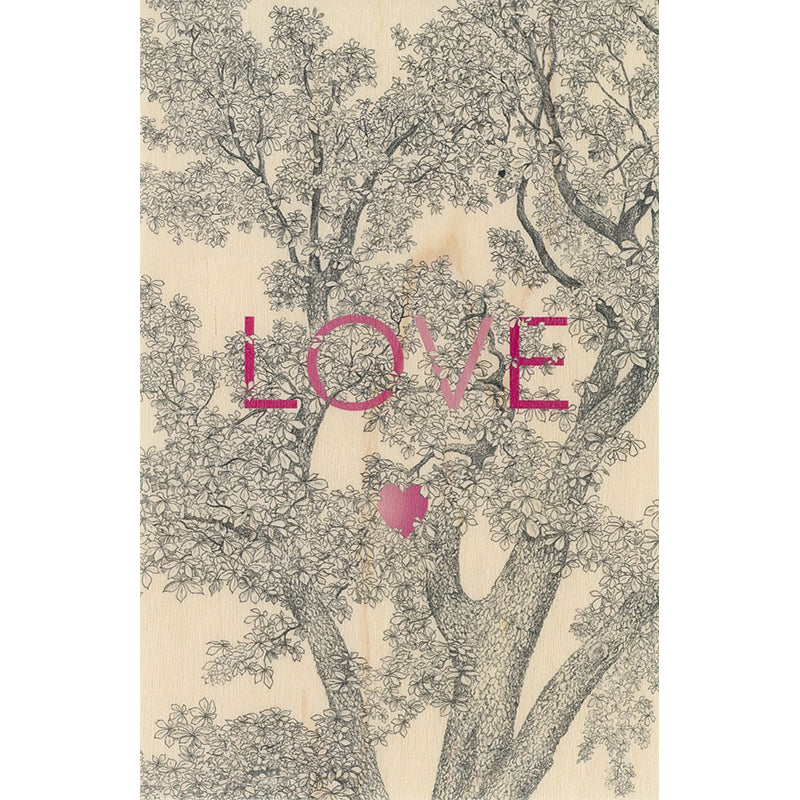 Carte en bois greetings 3CG love W