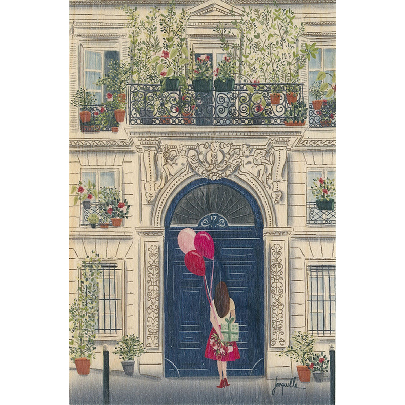 Carte en bois greetings 3JL balloons W