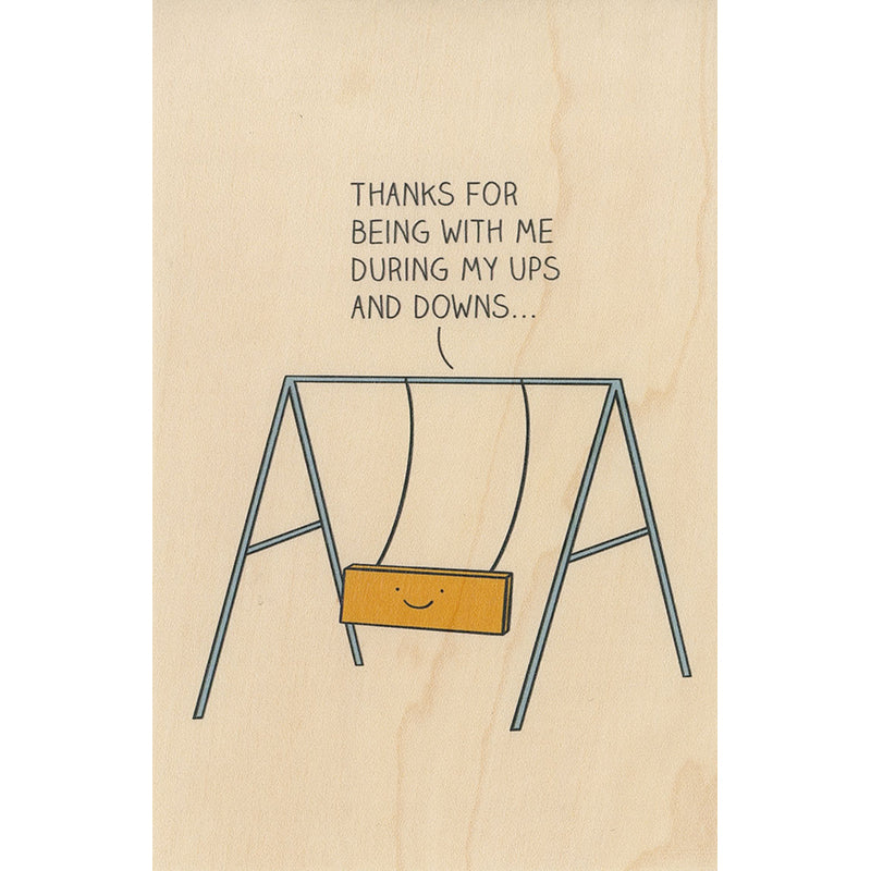 Carte en bois greetings 3MO ups and downs W
