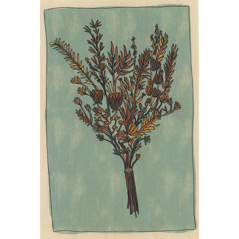 Carte en bois le sud fleurs séchées W