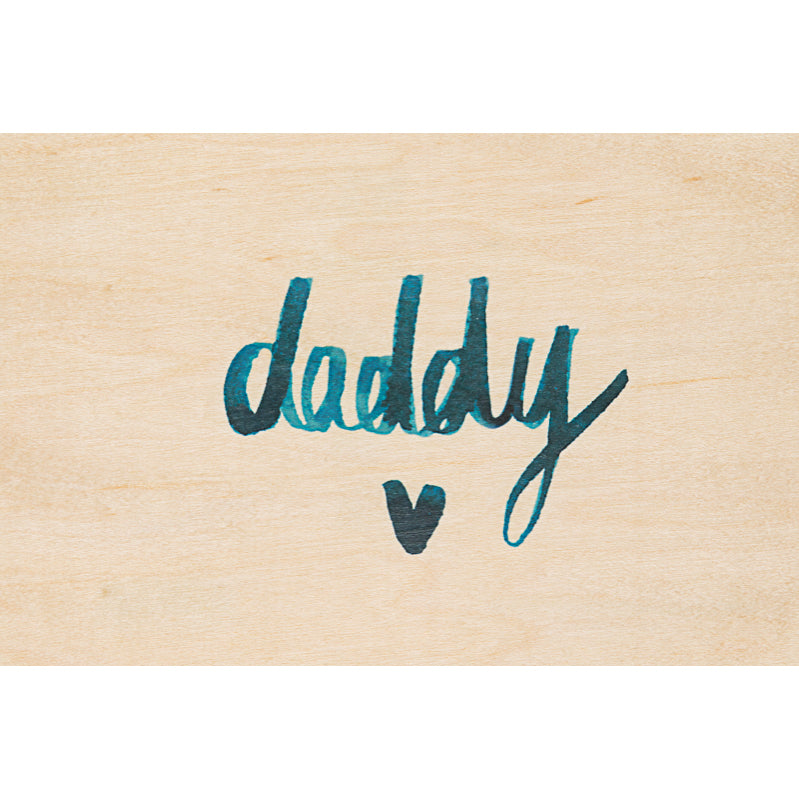 Carte en bois painted words daddy W