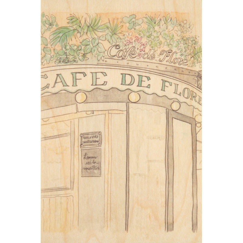 Carte en bois parisian displays flore W