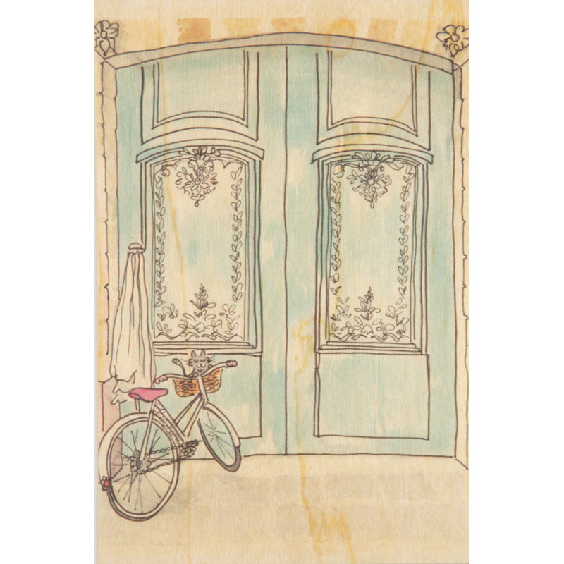 Carte en bois parisian displays velo W