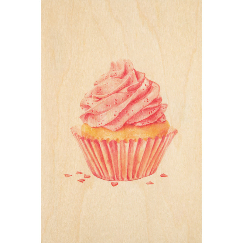 Wood postcard pastries cupcake W