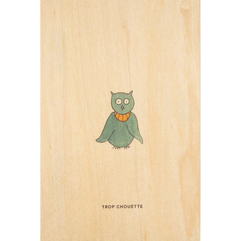 Carte en bois petit gramme chouette W
