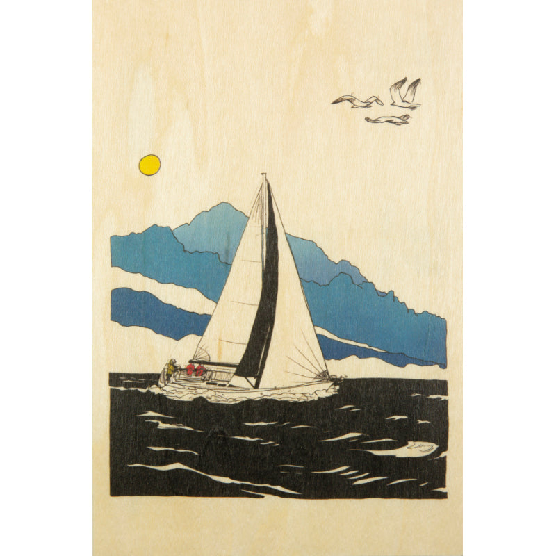 Wood postcard ride seagulls W