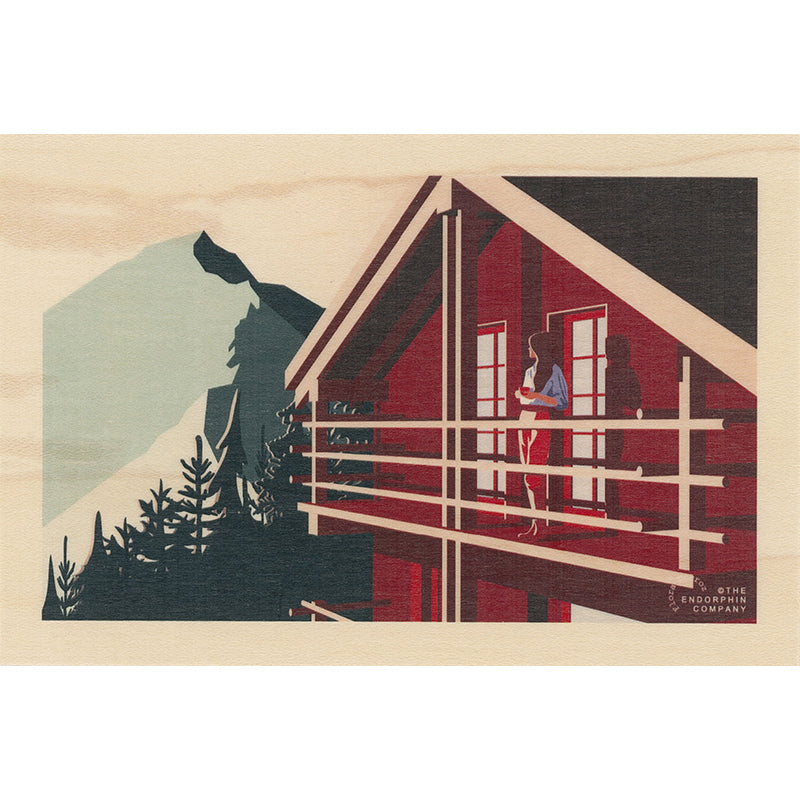 Wood postcard ski le balcon W