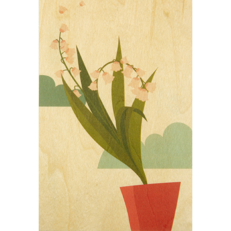 Wood postcard tea time muguet W