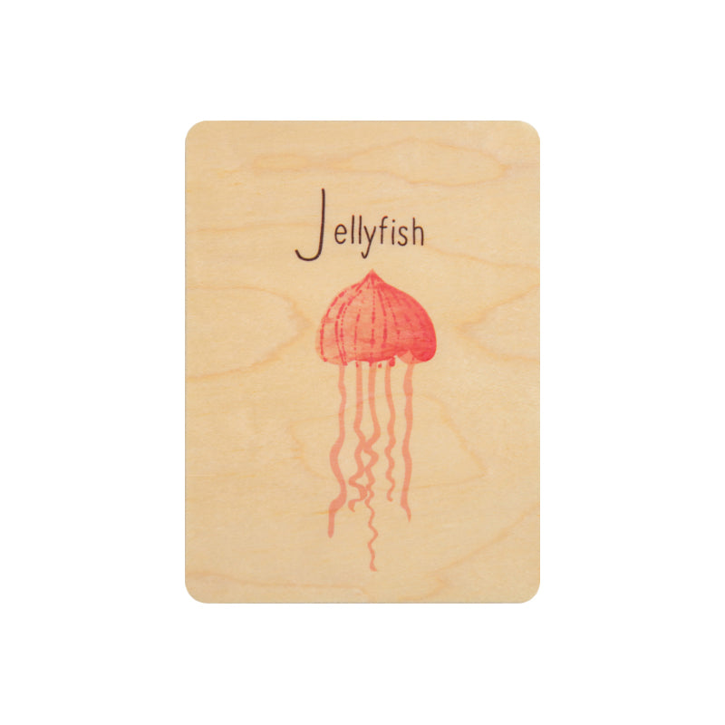 Petite carte en bois Jellyfish