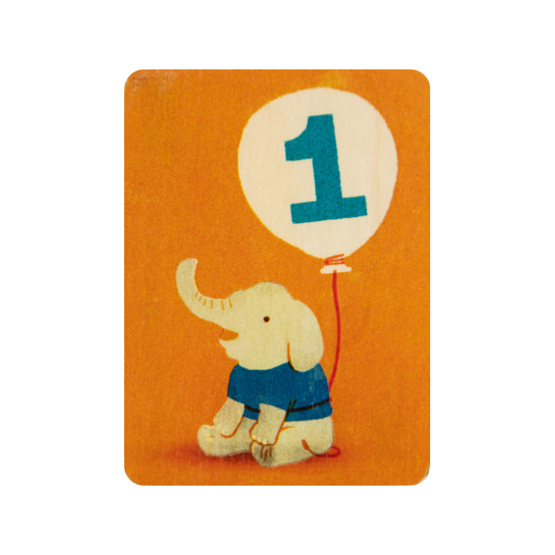 Petite carte en bois numbers 1 W