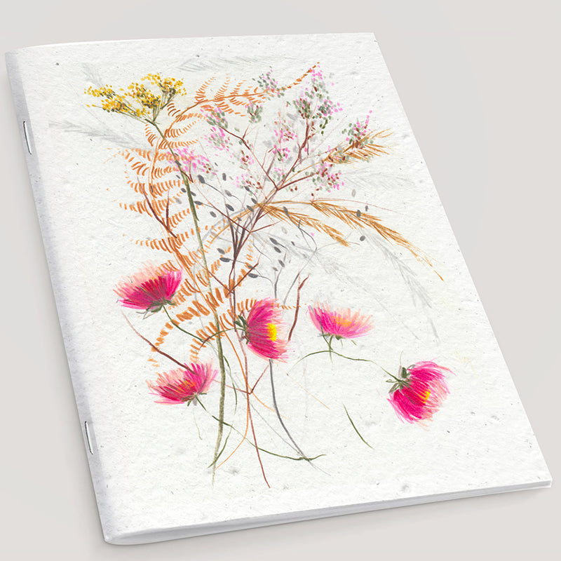 Cahier bloc-notes A5 en papier ensemencé fern B