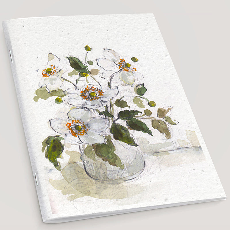 Cahier bloc-notes A5 en papier ensemencé japanese anemons B
