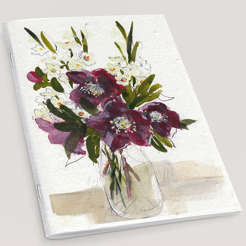 Cahier bloc-notes A5 en papier ensemencé narcissus B