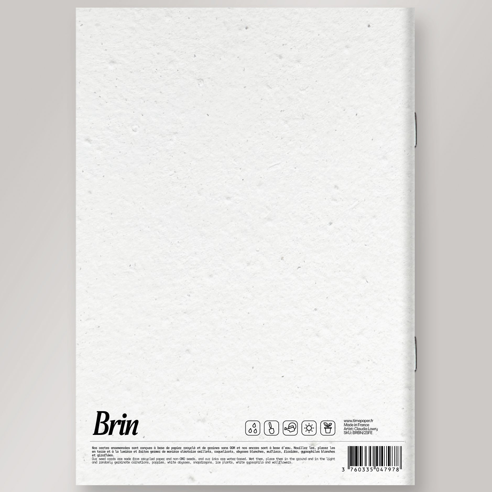 Cahier bloc-notes A5 en papier ensemencé fern B