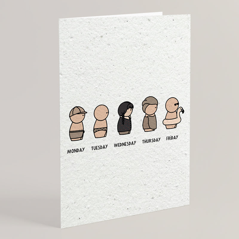 Carte double en papier ensemencé week S