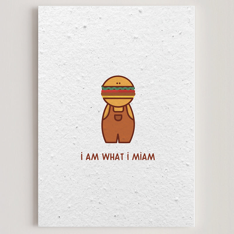 Carte double en papier ensemencé miam S