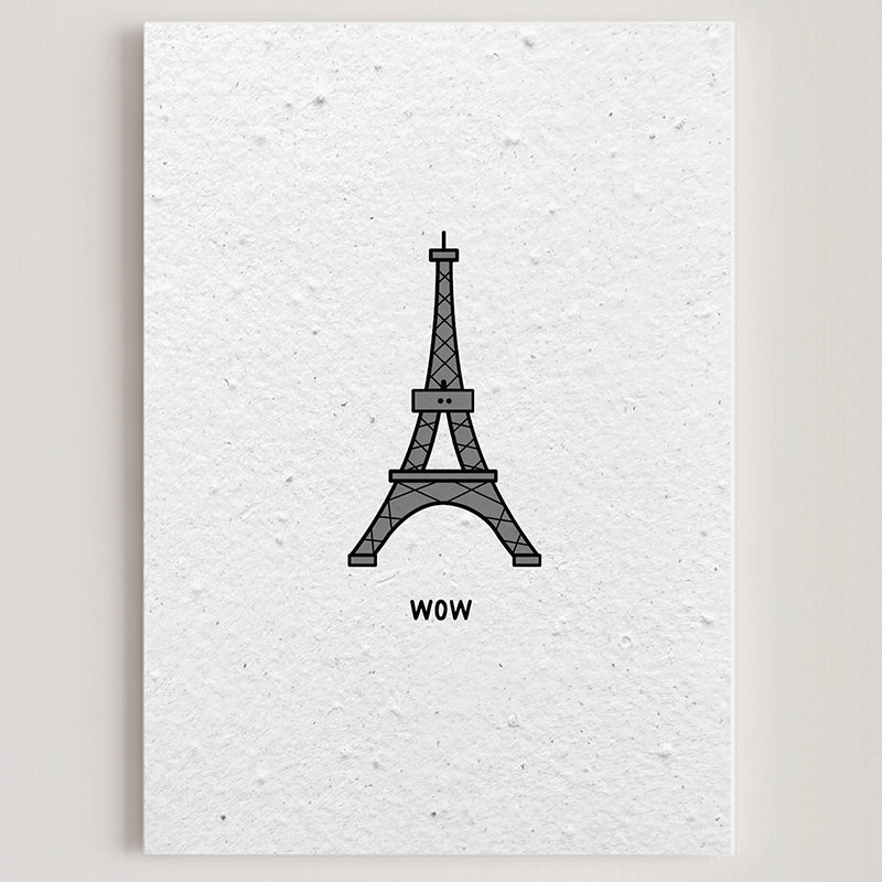 Carte double en papier ensemencé wow B