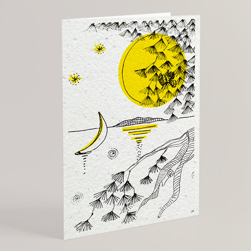 Carte double en papier ensemencé au revoir B