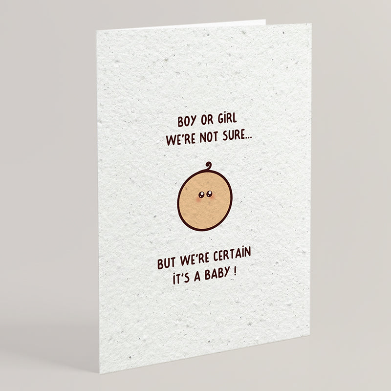 Folded seed paper greeting card baby S