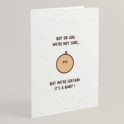 Folded seed paper greeting card baby S