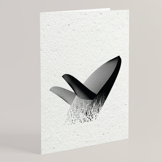 Carte double en papier ensemencé baleine S