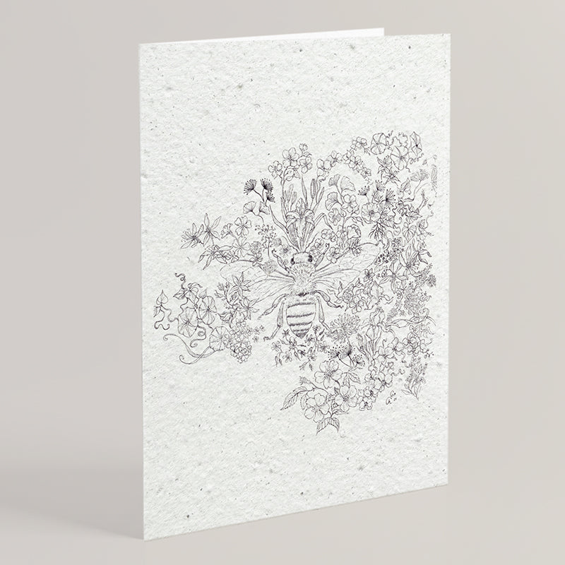 Carte double en papier ensemencé bee B