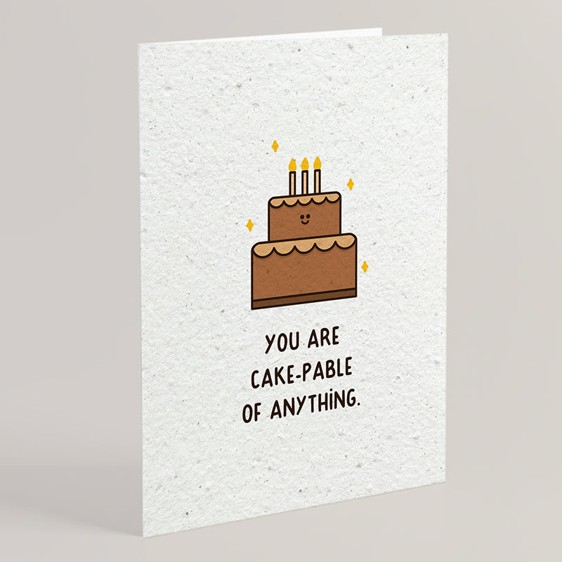 Carte double en papier ensemencé cake B