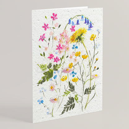 Carte double en papier ensemencé dandelion S