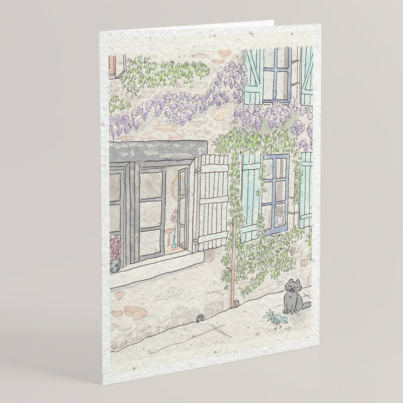 Carte double en papier ensemencé flowery walls B