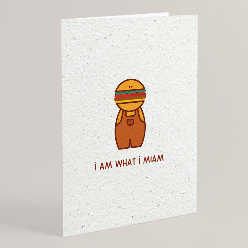 Carte double en papier ensemencé miam B