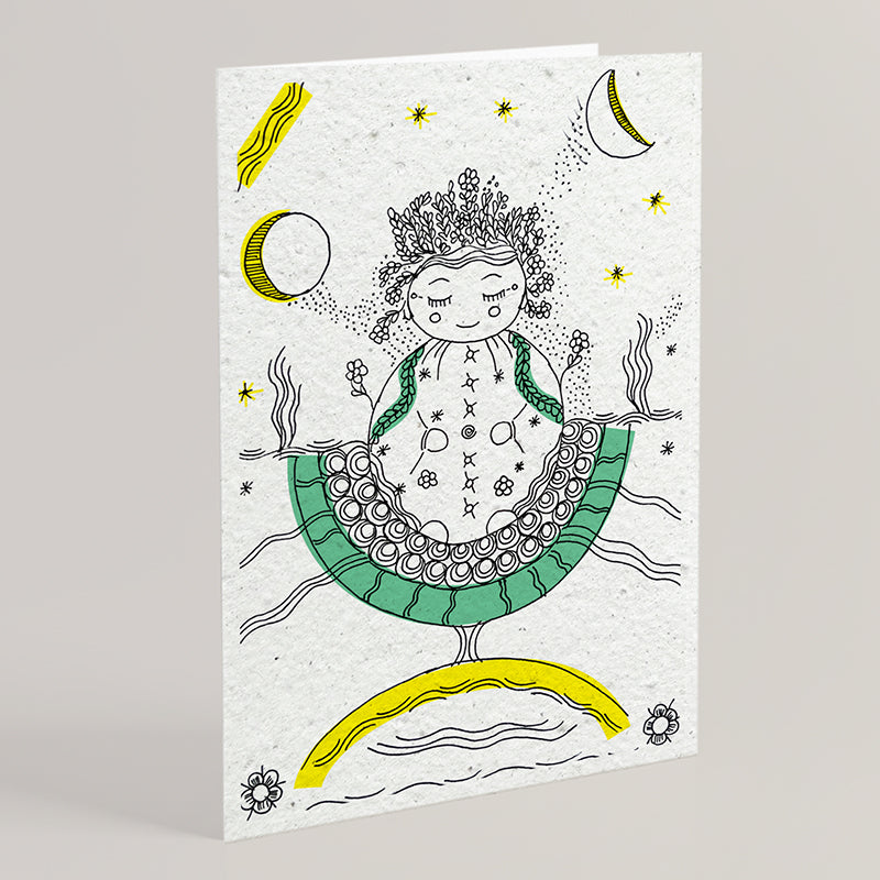 Carte double en papier ensemencé naissance B