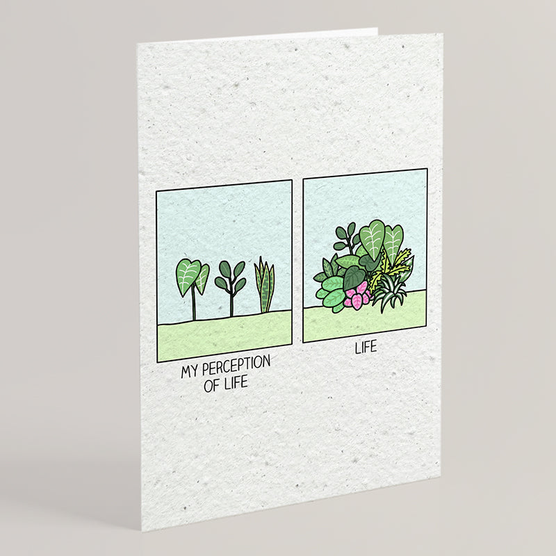 Carte double en papier ensemencé perception B