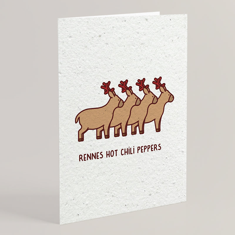 Carte double en papier ensemencé rennes S