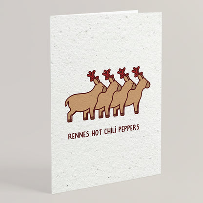 Carte double en papier ensemencé rennes S