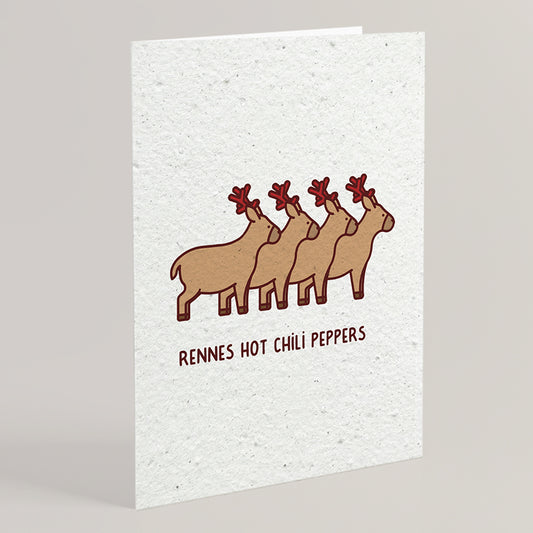 Carte double en papier ensemencé rennes S