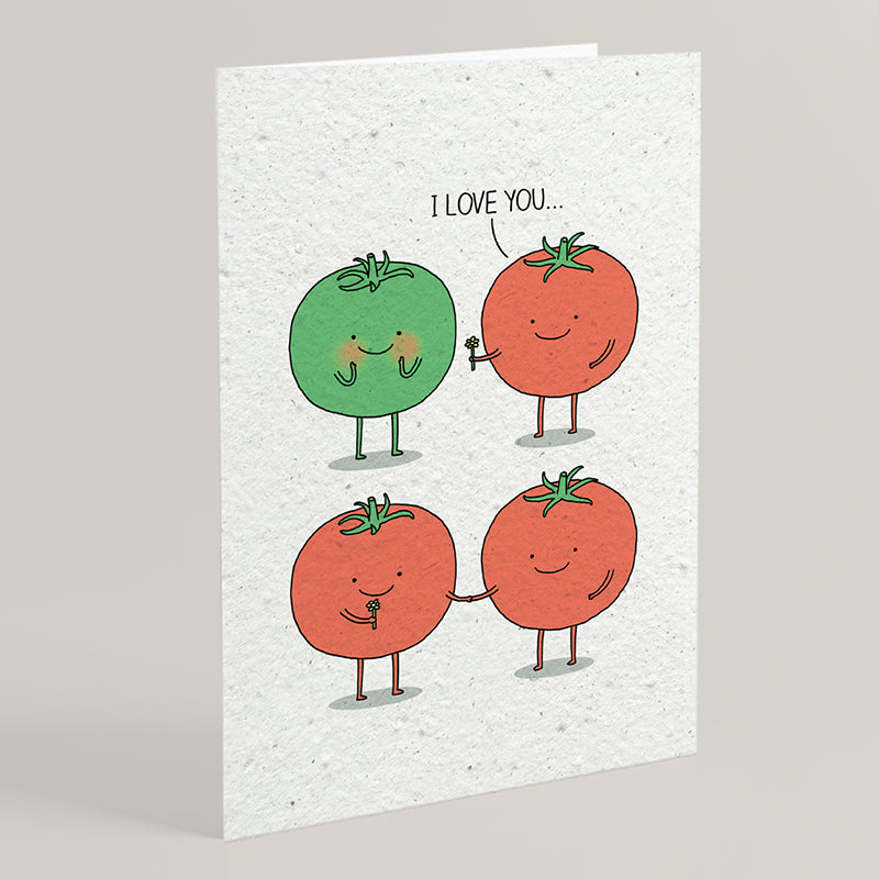 Carte double en papier ensemencé tomatoes B