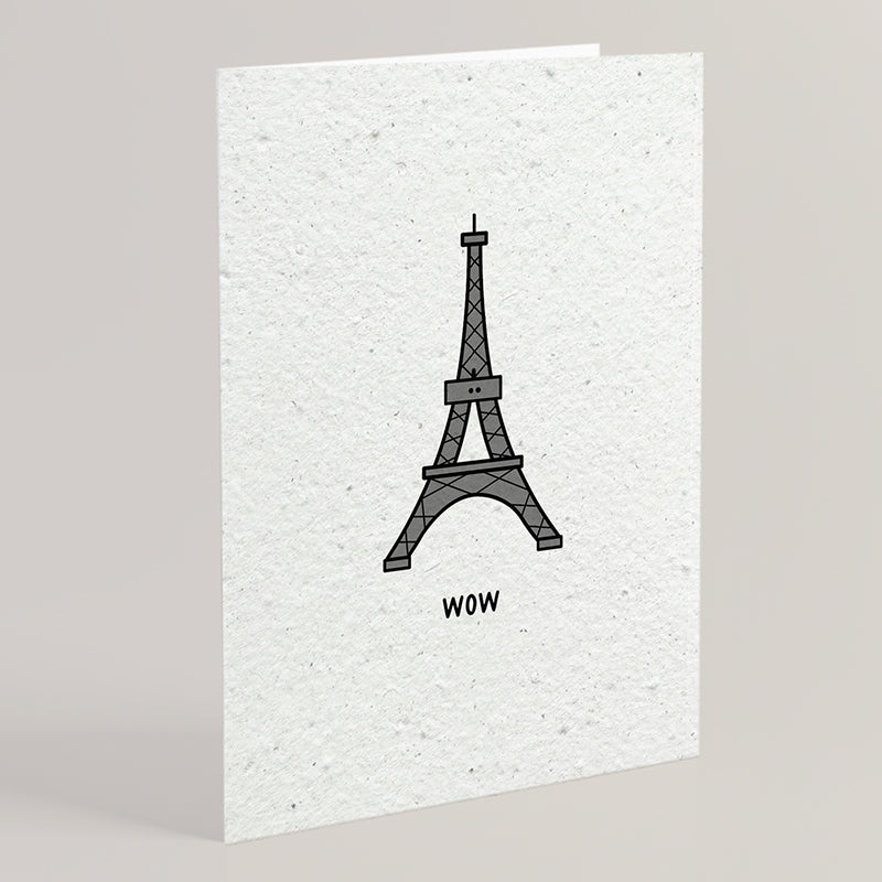 Carte double en papier ensemencé wow S
